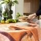 Nappes de table pur lin Escapade tropicale Goyave, Le Jacquard Français 