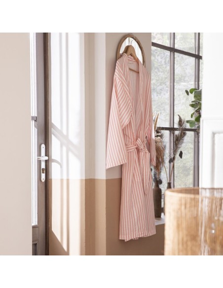 Kimono coton et lin Nuances Blush, Le Jacquard Français
