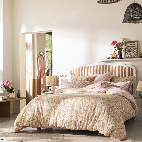 Le Jacquard Français - Parure de lit coton/lin Bohème Beige