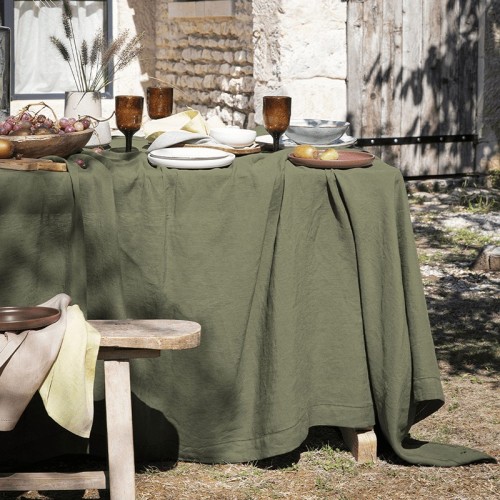Nappe de table pur lin antitache Florence Kaki, Alexandre Turpault