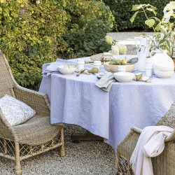 Nappe pur lin tissé Chambray Lilas, Alexandre Turpault