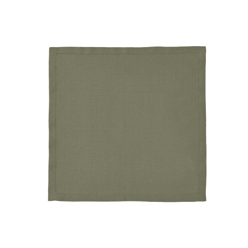 Serviette de table unie antitache pur lin Florence Kaki, Alexandre Turpault