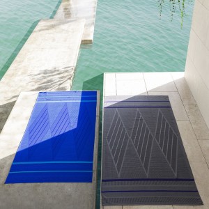 Drap de plage nid d'abeilles Sand Club Regate Lac, Le Jacquard Français 2