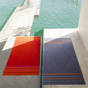 Drap de plage nid d'abeilles Sand Club Voile Corail, Le Jacquard Français 2