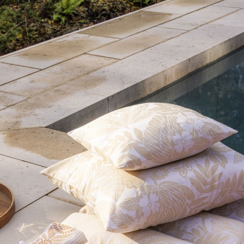 Housse de coussin exterieur Barbade Sable 30 x 50cm, Le Jacquard Français