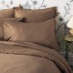 Parure de lit unie en satin de coton Bio Teophile Biche