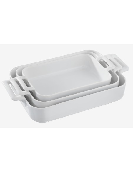 Plat four rectangulaire profond en porcelaine, Revol 