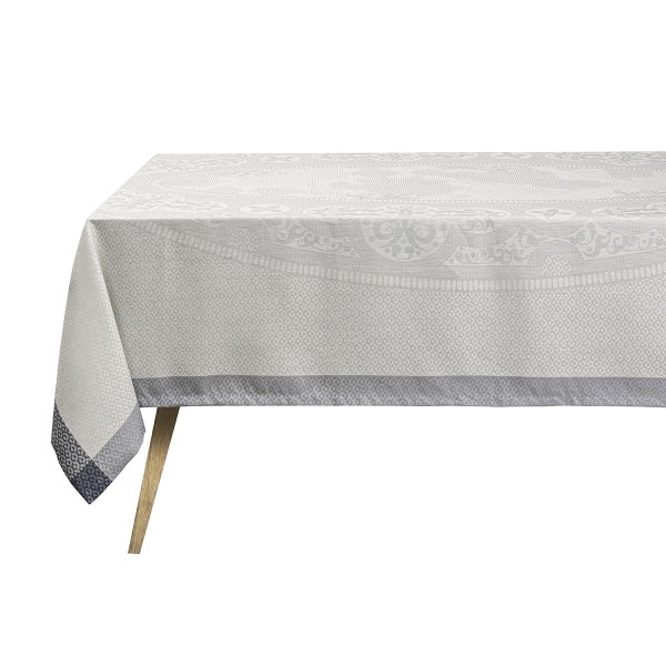 Nappe pur lin Evasion Céleste Carrare, Le Jacquard Français 