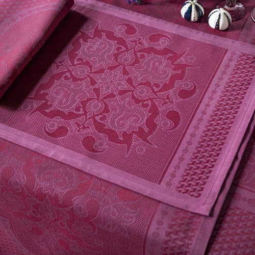Set de table anti tache coton Palais Vénitien Pourpre, Le Jacquard Français 