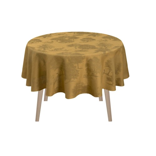 Nappe sur mesure Souveraine Or pur lin laize 180cm, Le Jacquard Français