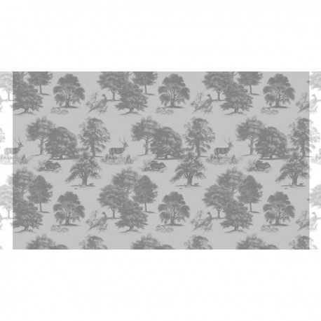 Tissu nappe au mètre Souveraine Argent pur lin laize 180cm, Le Jacquard Français