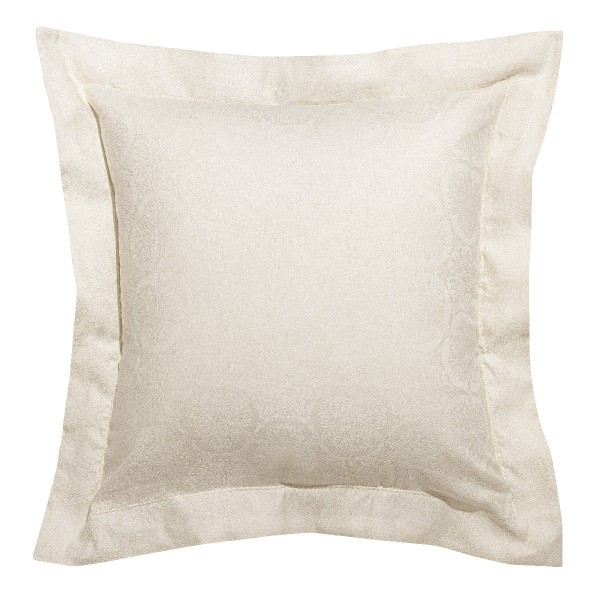 Le Jacquard Français - Taie d'oreiller carrée jacquard métis coton/lin 118 fils/cm² Victoria Jasmin