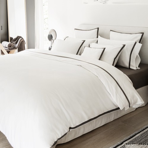 Le Jacquard Français - Housse de couette satin de coton 157 fils/cm² Apparat Fusain