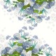 Nappe sur mesure imprimée métis lin/coton Jardin de Bretagne Bleu laize 180cm, Garnier-Thiébaut