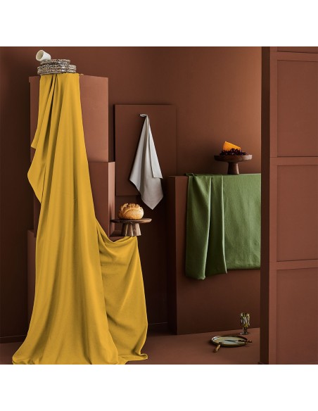 Nappes jacquard coton Paradia Curry, Garnier-Thiébaut 