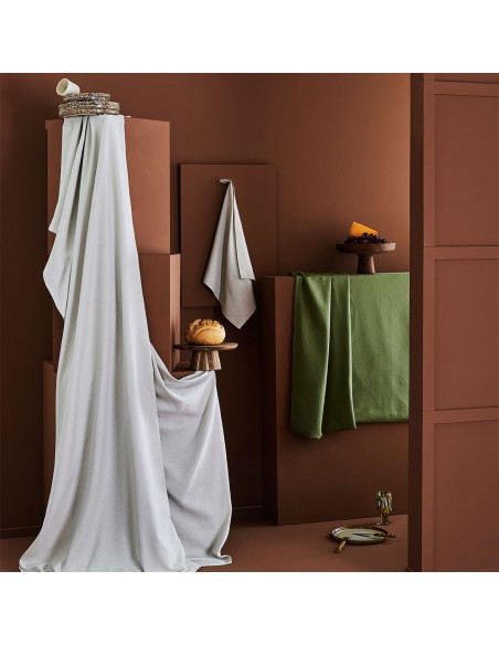 Nappes sur mesure jacquard coton Paradia Neige laize 180cm, Garnier-Thiébaut