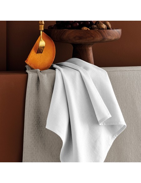 Serviettes de table jacquard coton Bastide Neige, Garnier-Thiébaut