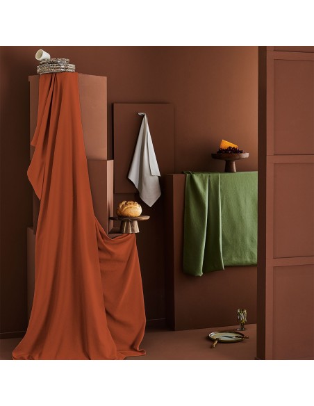 Nappes sur mesure jacquard coton Paradia Sienne laize 180cm, Garnier-Thiébaut