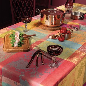 Nappe enduite sur mesure Mille Sous bois Automne laize 180cm, Garnier-Thiébaut 2