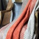 Plaid jacquard coton/autres fibres Pixel Rouille150x200cm, Garnier-Thiébaut
