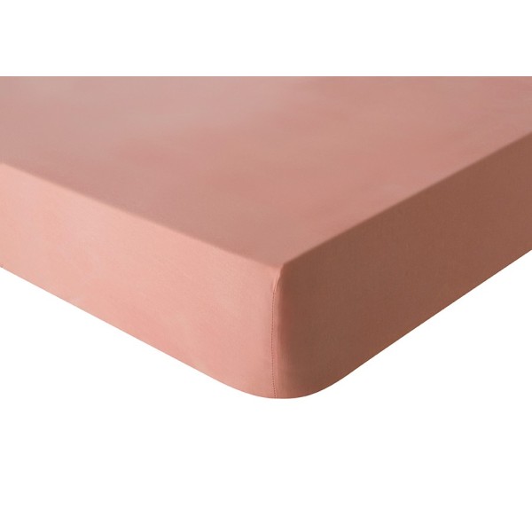 Drap housse uni Tout Doux Rose solaire, Essix