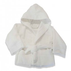 Peignoir de bain enfant à capuche Zéro Twist Blanc, Tradition des Vosges