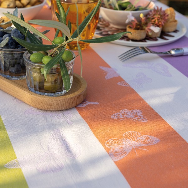 Nappe coton Bal des papillons Lilas, Le Jacquard Français