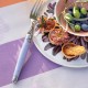 Nappe enduite sur mesure Bal des papillons Lilas, laize 180cm, Le Jacquard Français
