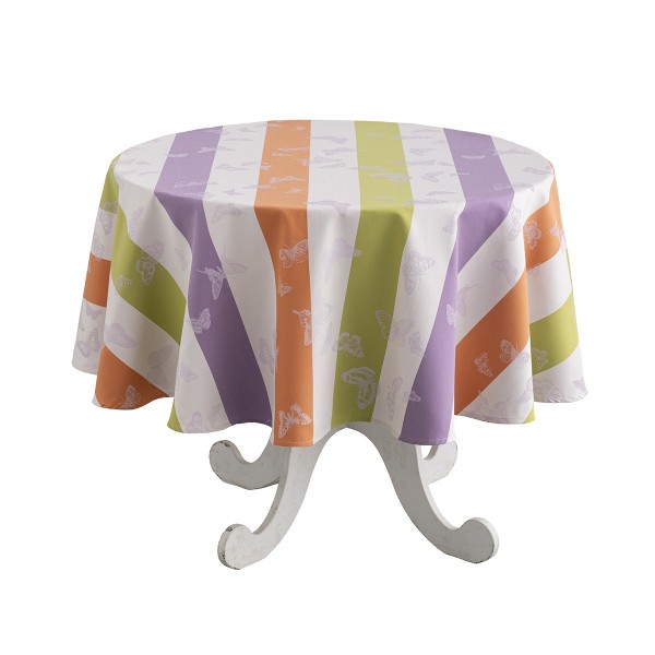 Tissu enduit Bal des papillons Lilas, laize 180cm, Le Jacquard Français