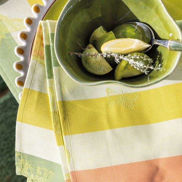 Serviettes de table Bal des papillons Citrus, Le Jacquard Français 