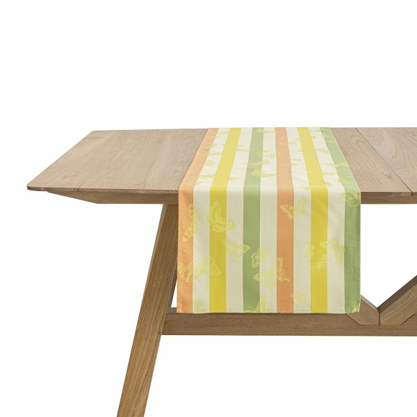 Chemin de table Bal des papillons Citrus, Le Jacquard Français
