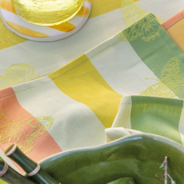 Serviettes de table Bal des papillons Citrus, Le Jacquard Français