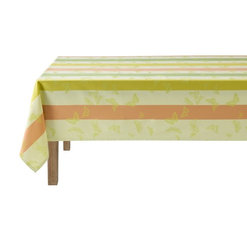 Nappe enduite sur mesure Bal des papillons Citrus, laize 180cm, Le Jacquard Français