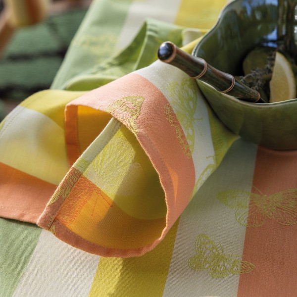 Serviettes de table Bal des papillons Citrus, Le Jacquard Français 