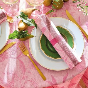 Serviettes de table pur lin A L'orangerie Magnolia, Le Jacquard Français 2