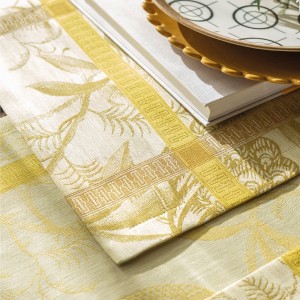 Serviettes de table pur lin A L'orangerie Mimosa, Le Jacquard Français  2