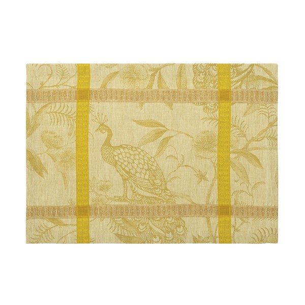 Set de table antitache pur lin A L'orangerie Mimosa, Le Jacquard Français 