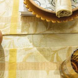 Set de table antitache pur lin A L'orangerie Mimosa, Le Jacquard Français 