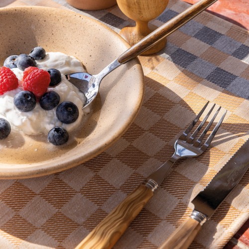 Set de table enduit Champêtre Damier, Le Jacquard Français