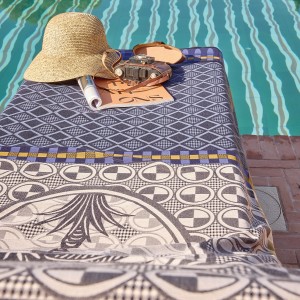 Drap de plage Palmeraie Oasis 100x200cm, Le Jacquard Français