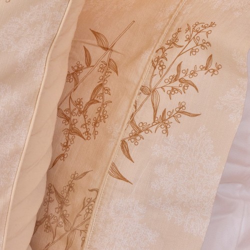 Le Jacquard Français - Parure de lit imprimée 100% coton lavé Champêtre Avoine