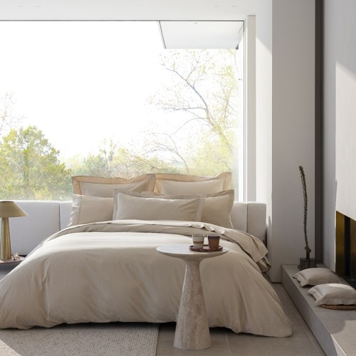 Le Jacquard Français - Housse de couette jacquard coton peigné  118 fils/cm² Portofino Duna