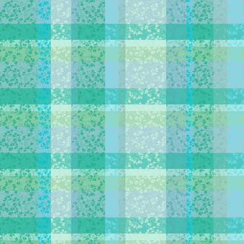 Nappe enduite sur mesure Mille Feuillages Turquoise laize 180cm, Garnier-Thiébaut