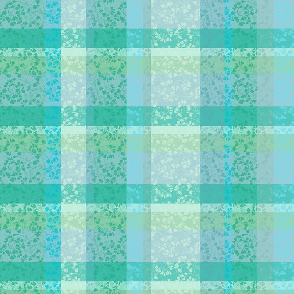 Nappe sur mesure coton Mille Feuillages Turquoise laize 185cm, Garnier-Thiébaut