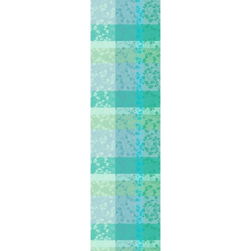 Chemin de table Mille Feuillages Turquoise, Garnier-Thiébaut