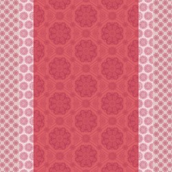 Tissu enduit Mille Rosaces Framboise laize 180cm, Garnier-Thiébaut