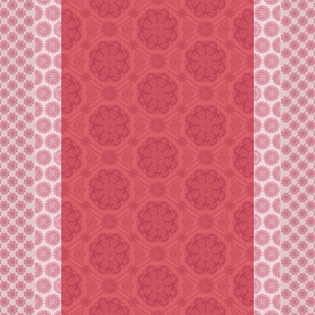Tissu enduit Mille Rosaces Framboise laize 180cm, Garnier-Thiébaut