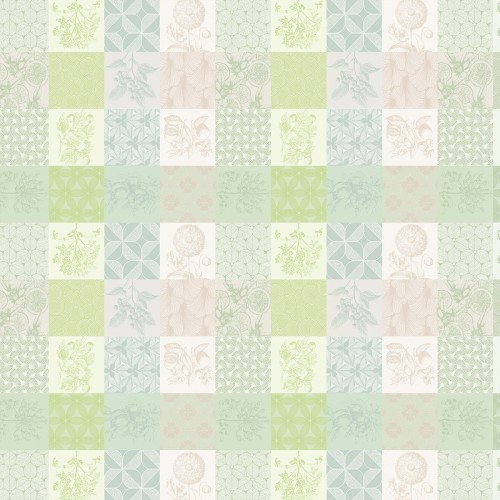 Nappe enduite sur mesure Mille Parfums Verde laize 180cm, Garnier-Thiébaut