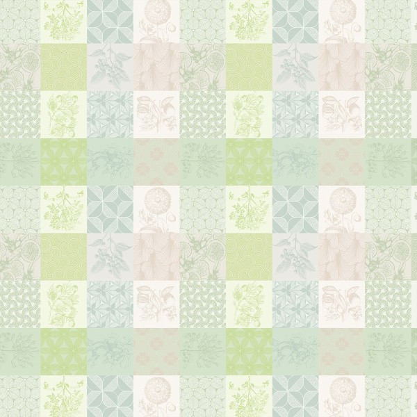Tissu enduit nappe au mètre Mille Parfums Verde laize 180cm, Garnier-Thiébaut