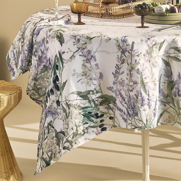 Nappes métis lavé  lin et coton Parfum de lavande Mauve, Garnier-Thiébaut